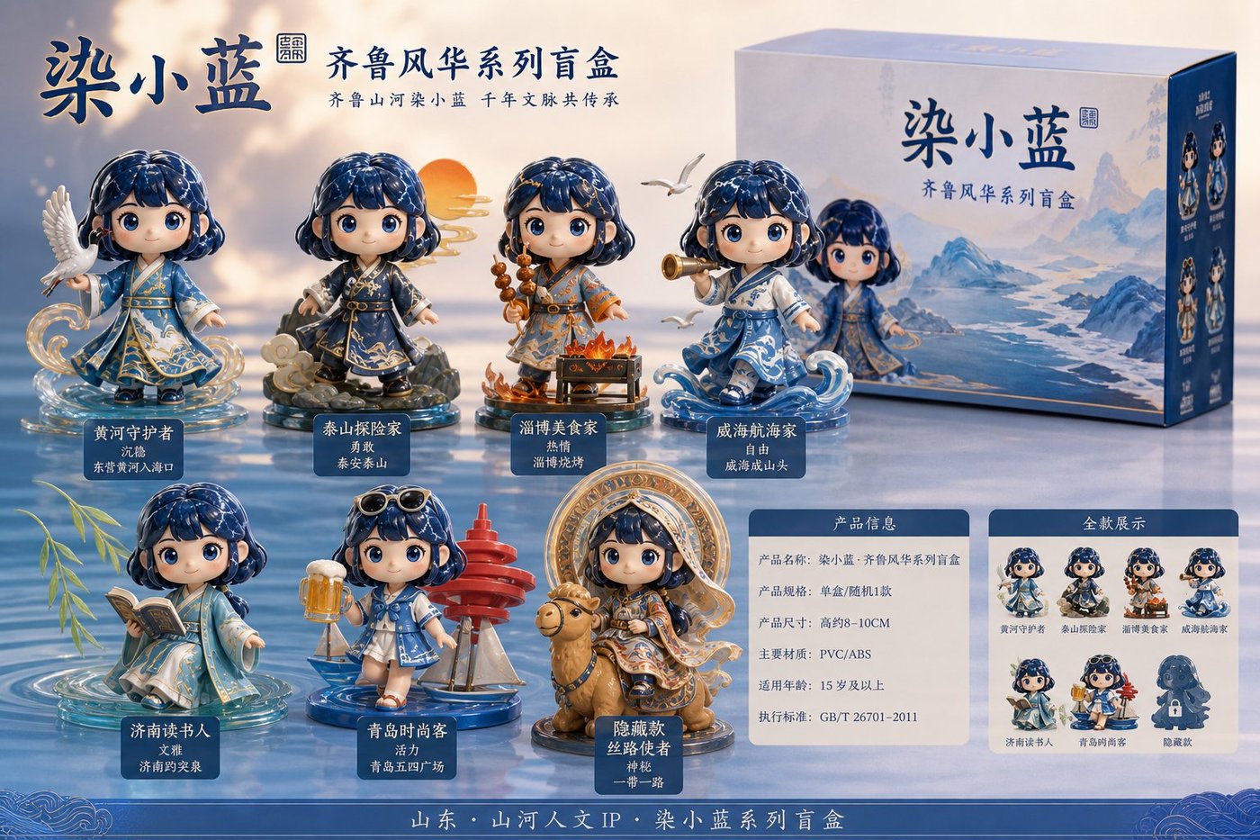 染小蓝·齐鲁风华系列盲盒海报